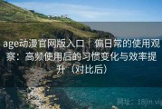 age动漫官网版入口｜偏日常的使用观察：高频使用后的习惯变化与效率提升（对比后）