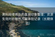 黑料网使用后的直观印象整理：资源失效时的替代方案体验记录（长期体验）