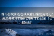 蜂鸟影院影视在线观看日常使用笔记：资源失效时的替代方案体验记录（长期体验）