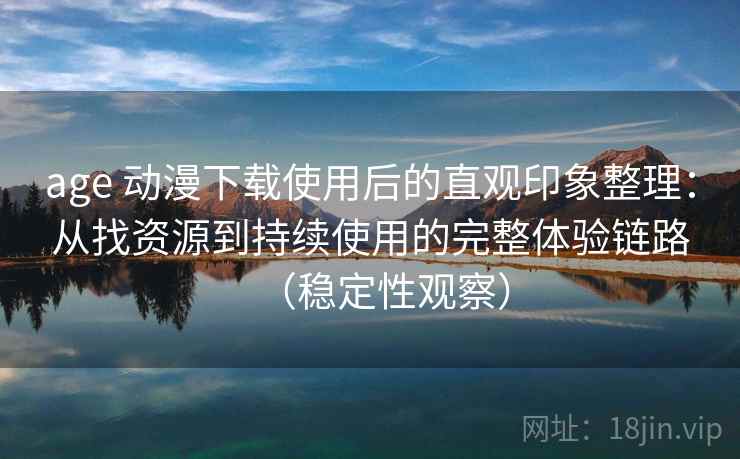 age 动漫下载使用后的直观印象整理：从找资源到持续使用的完整体验链路（稳定性观察）