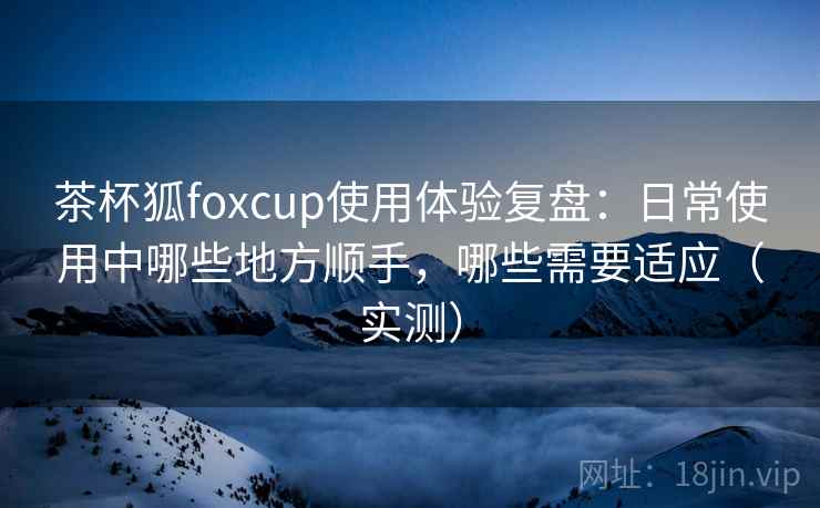 茶杯狐foxcup使用体验复盘:日常使用中哪些地方顺手,哪些需要适应(实测) 茶杯狐foxcup使用体验复盘:日常使用中哪些地方顺手,哪些需要适应(实测)